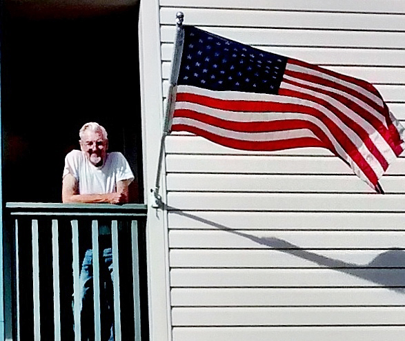 Don Jusko hanging our flag